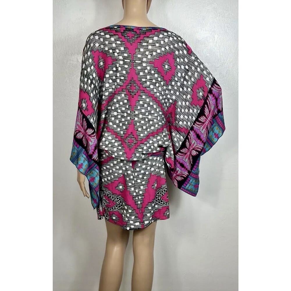 Custo Barcelona Y2K Geo Pattern Kimono Sleeve Mini Dress Size S - Picture 2 of 16